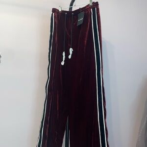 The Kooples Burgundy Velvet Joggers